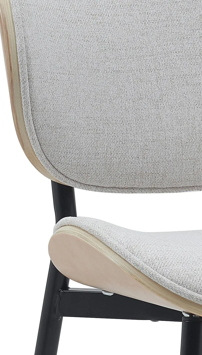 Lot de 2 chaises de salle à manger design en similicuir crème avec coque bois clair structure métal robuste 10_0008619
