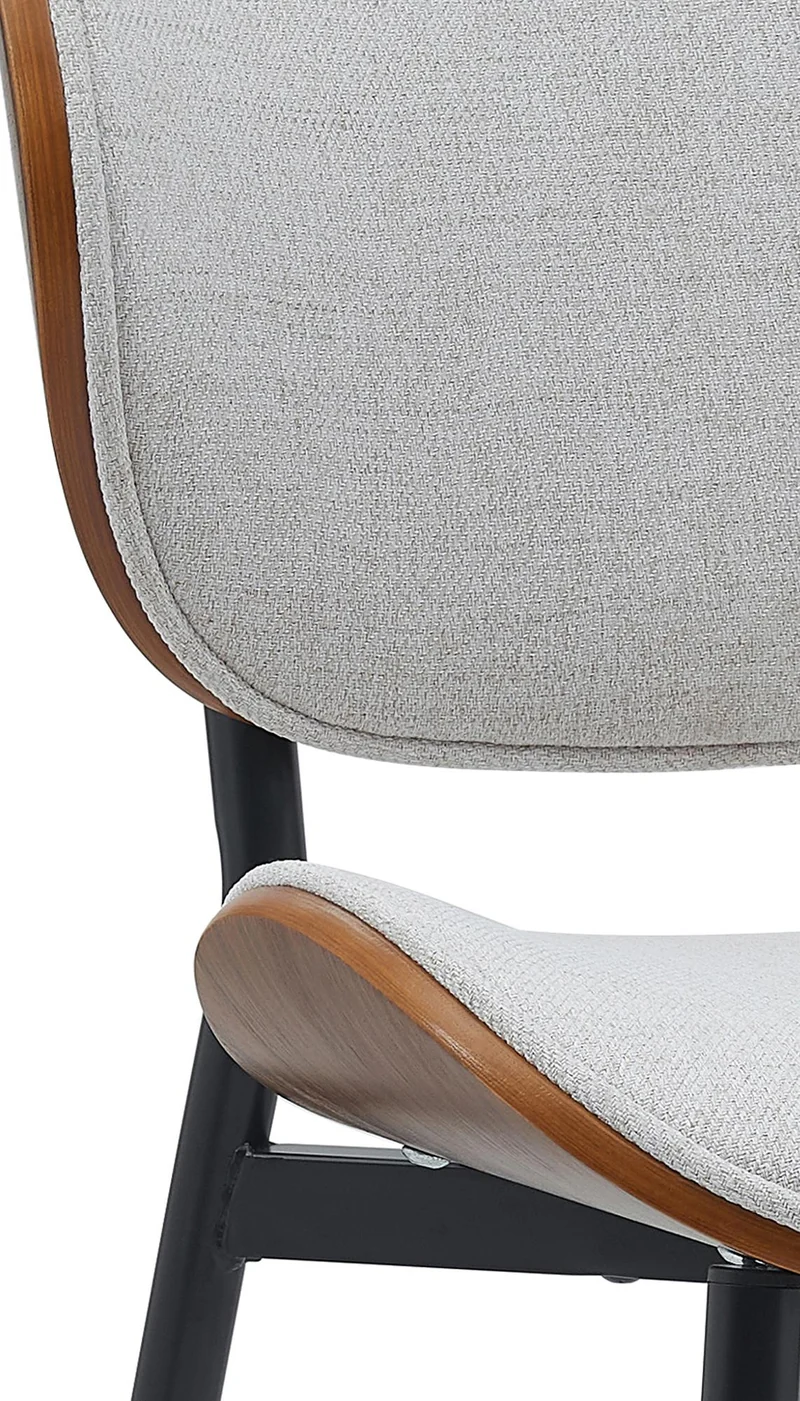 Lot de 2 chaises de salle à manger design en similicuir crème avec coque bois noyer structure métal robuste 10_0008596