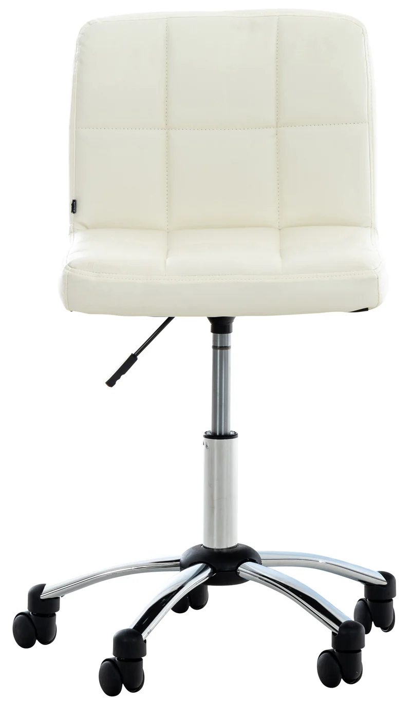 Chaise pivotante design à coutures carrées matelassées – élégance moderne PVC blanc 10_0008210