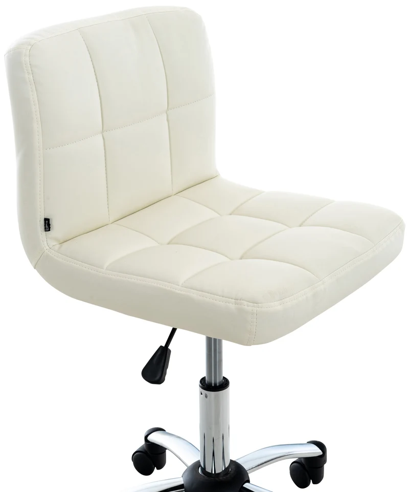 Chaise pivotante design à coutures carrées matelassées – élégance moderne PVC blanc 10_0008210