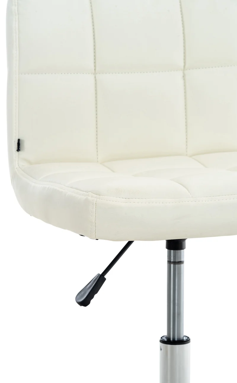 Chaise pivotante design à coutures carrées matelassées – élégance moderne PVC blanc 10_0008210