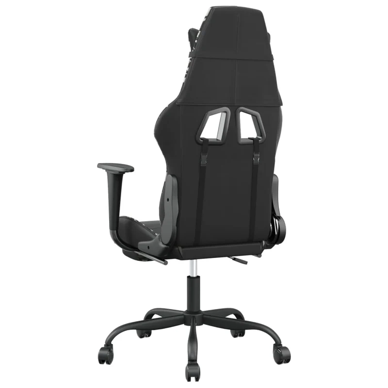 Fauteuil de bureau chaise gaming sur roulettes avec repose-pied noir et camouflage PVC vert DEC025763