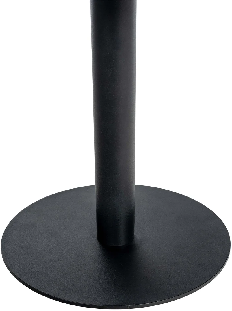 Table d'appoint moderne plateau rond en bois couleur chêne Ø40cm design avec pied central en métal noir 10_0009150
