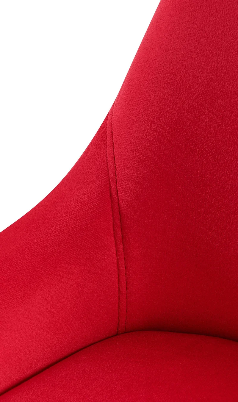 Chaise de salle à manger x1 élégance confort design moderne en velours rouge structure métallique noir 10_0007802