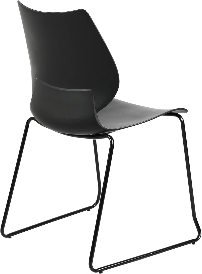 Chaise noire au design épuré – Style contemporain plastique noir cadre métal noir 10_0008266