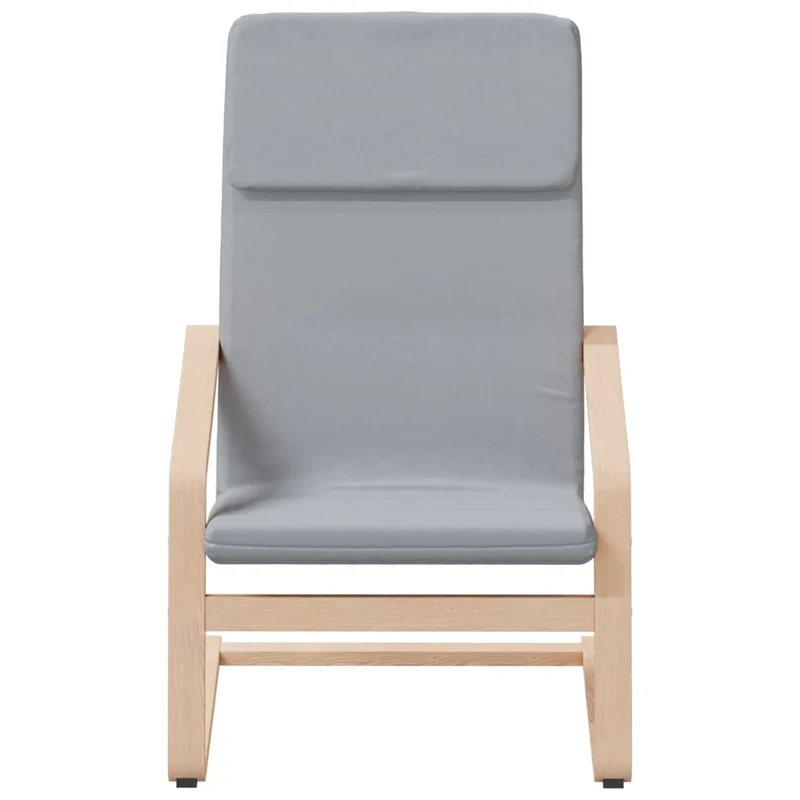 Fauteuil lounge chaise de canapé design modene avec repose-pied en tissu gris clair DEC026509