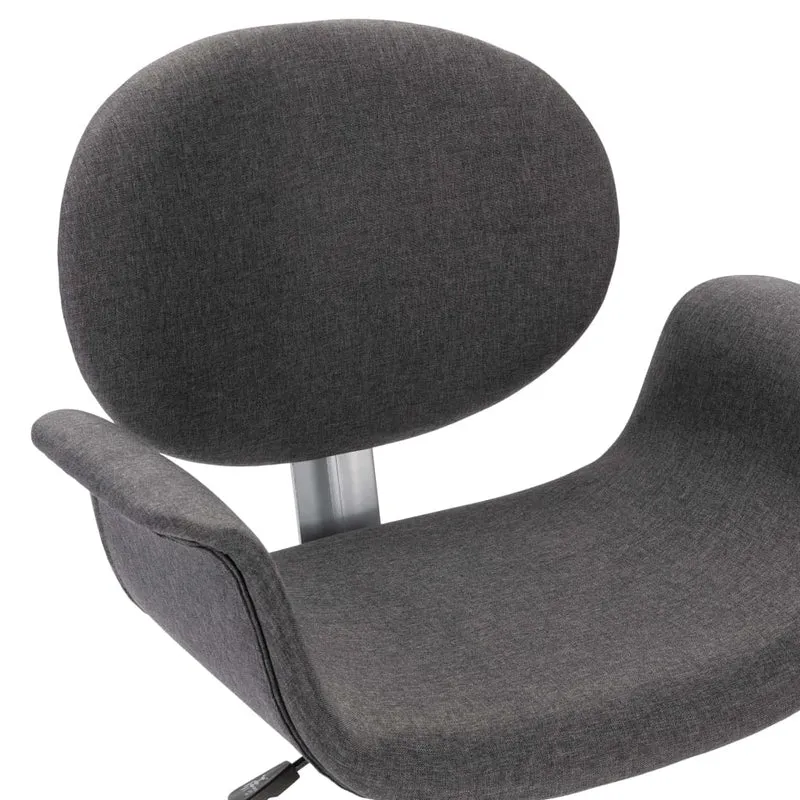 Chaise pivotante de salle à manger design contemporain tissu gris CDS020095