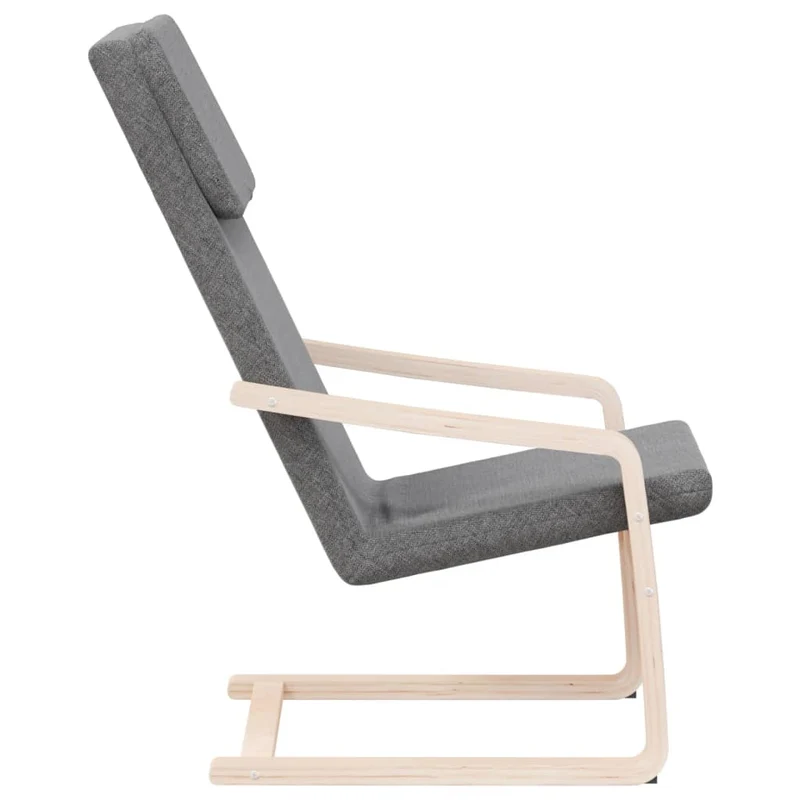 Fauteuil lounge chaise de canapé design moderne en tissu gris clair DEC026686