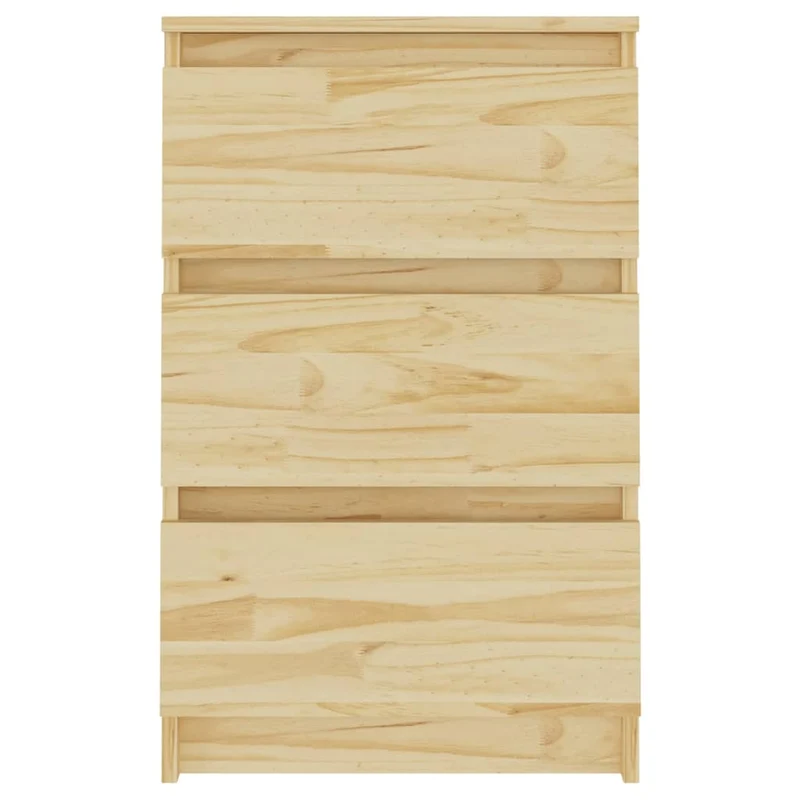 Table de chevet avec 3 tiroirs 40 x 29,5 x 64 cm bois de pin non traité DEC032914