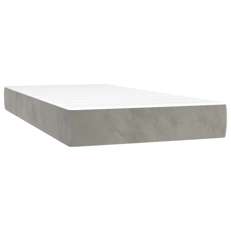 Cadre de lit LED avec sommier tête de lit matelas surmatelas 200x200 cm tissu velours gris clair TDL0207763