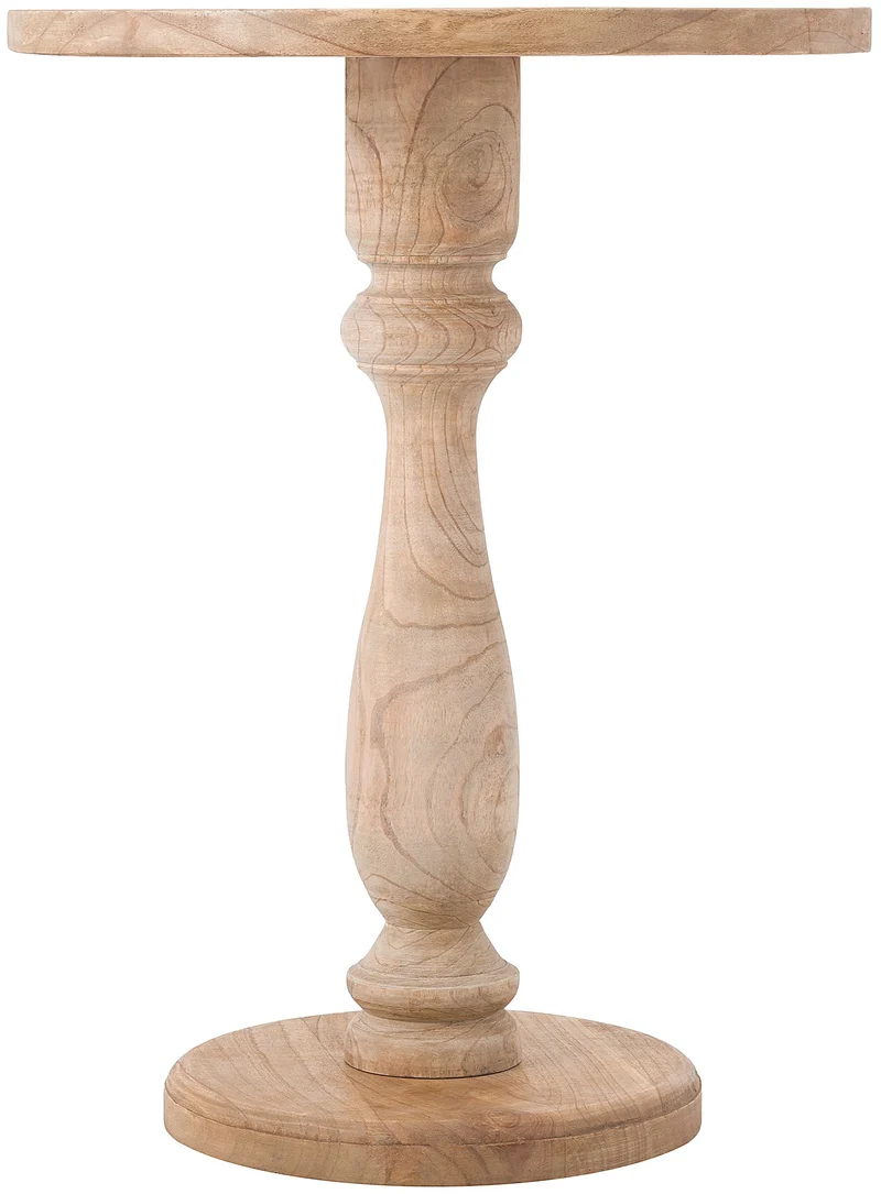Table d’appoint ronde en bois de mindi massif 60 × Ø 50 cm fabriquée à la main 10_0009219