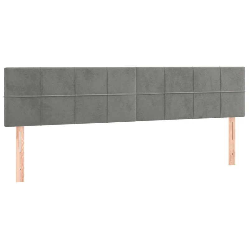 Cadre de lit LED avec sommier tête de lit matelas surmatelas 200x200 cm tissu velours gris clair TDL0207759