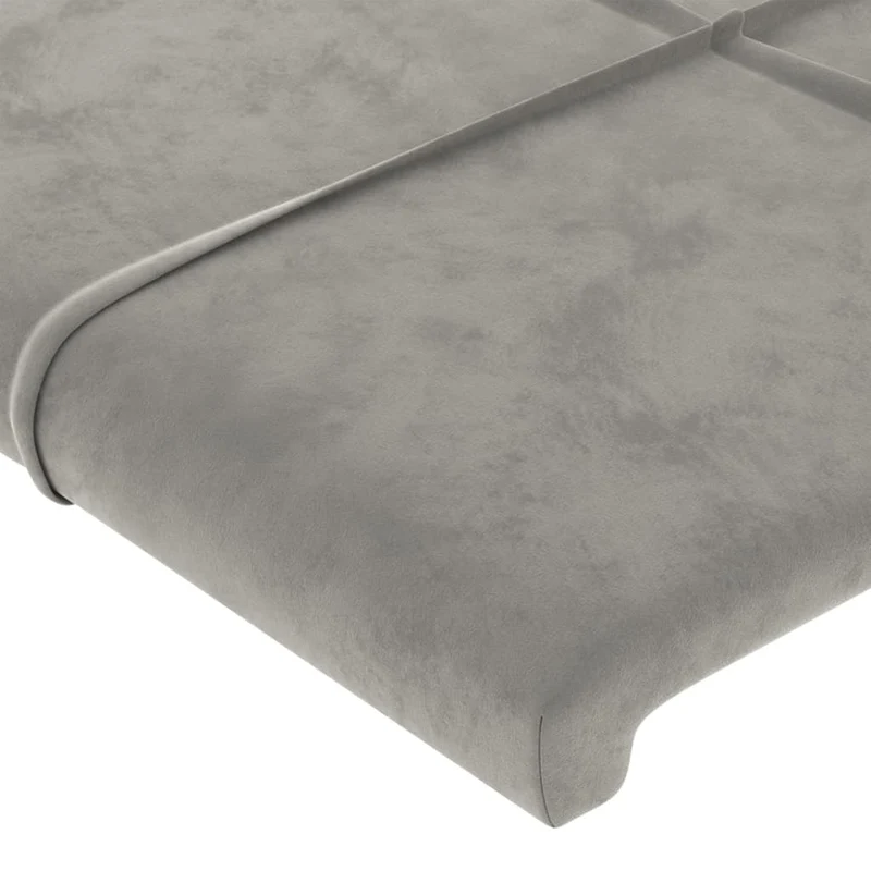 Tête de lit accessoire couchage chambre à coucher meuble 2 parties 100 x 5 x 78/88 cm tissu velours gris clair TDL0206440