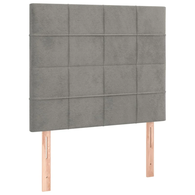 Cadre de lit LED avec sommier tête de lit matelas surmatelas 100x200 cm tissu velours gris clair TDL0207919