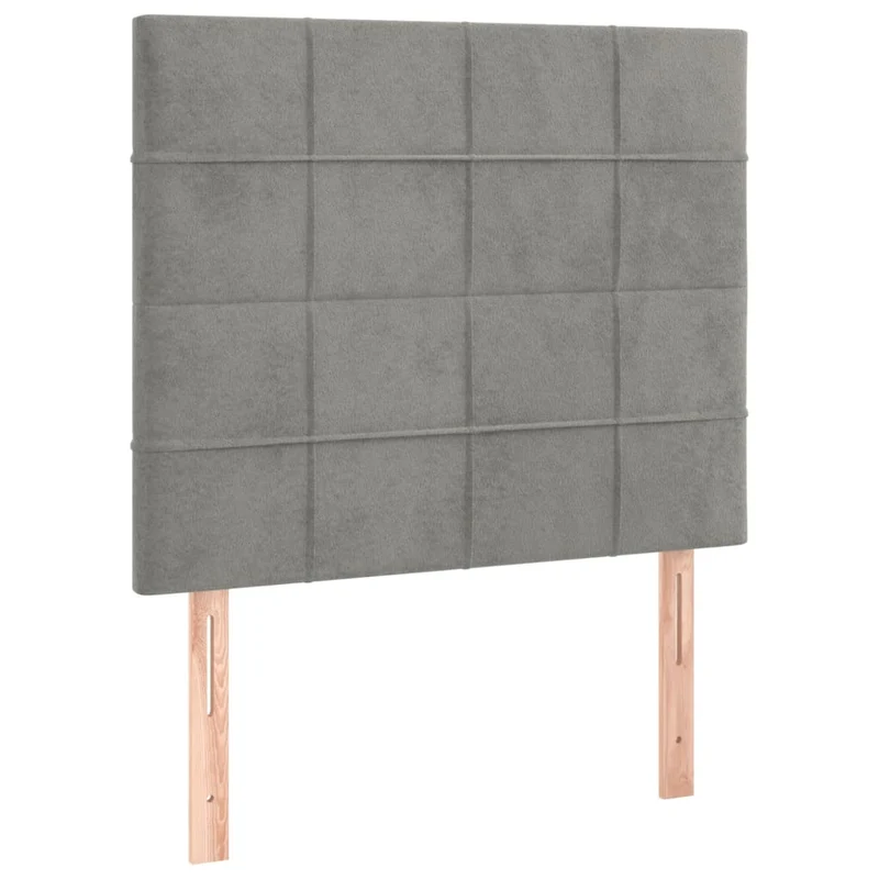 Tête de lit accessoire couchage chambre à coucher meuble à LED 100 x 5 x 118/128 cm tissu velours gris clair TDL0201458