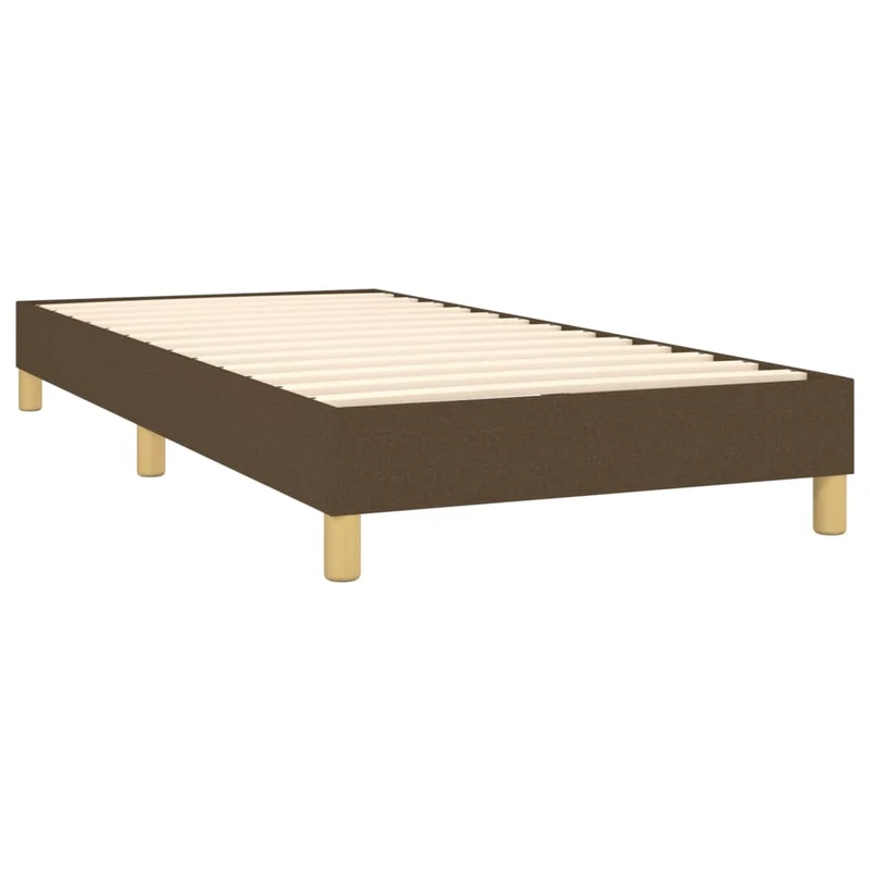 Cadre de lit LED avec sommier tête de lit matelas 90x200 cm tissu marron foncé TDL0208141