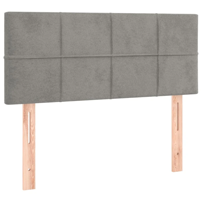 Cadre de lit LED avec sommier tête de lit matelas surmatelas 100x200 cm tissu velours gris clair TDL0207911