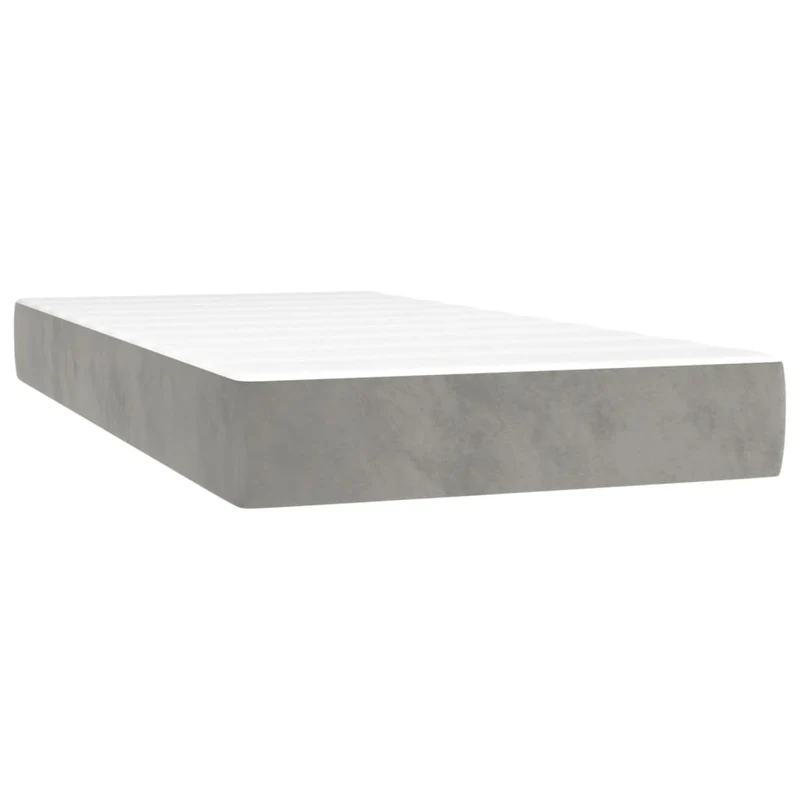 Cadre de lit LED avec sommier tête de lit matelas surmatelas 100x200 cm tissu velours gris clair TDL0207921