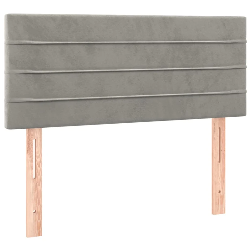 Cadre de lit LED avec sommier tête de lit matelas surmatelas 100x200 cm tissu velours gris clair TDL0207922