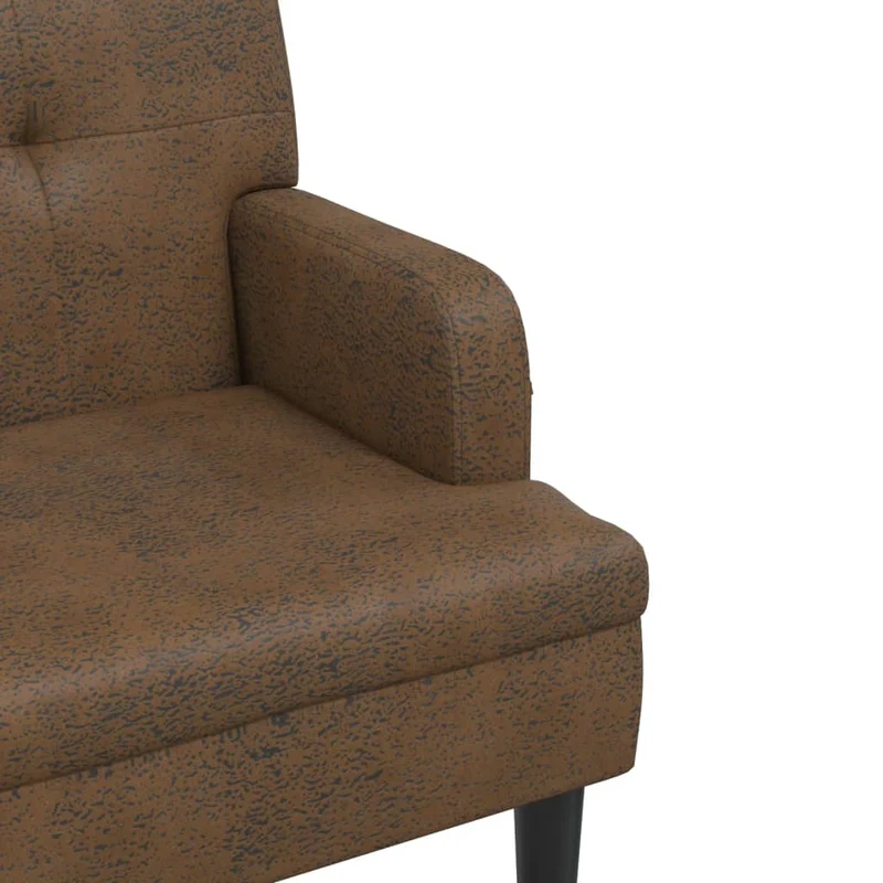 Banc canapé avec dossier capitonné accoudoirs 112 x 65,5 x 75 cm PVC aspect daim marron DEC024651