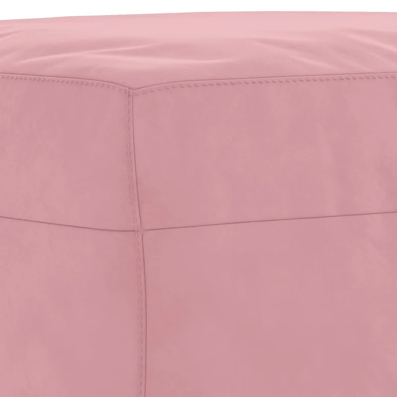 Repose-pieds tabouret bout de lit 60 x 50 x 41 cm en velours rose DEC030547