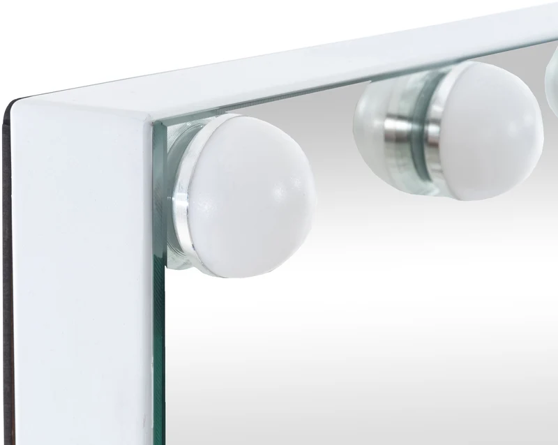 Miroir de maquillage LED en plastique 43 x 61 cm avec port USB 10_0008957
