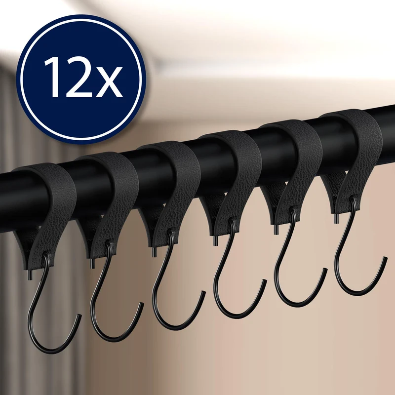 Tringle à vêtements suspendue porte-manteau avec 12 patères 100x80 cm acier thermolaqué noir 10_0009010