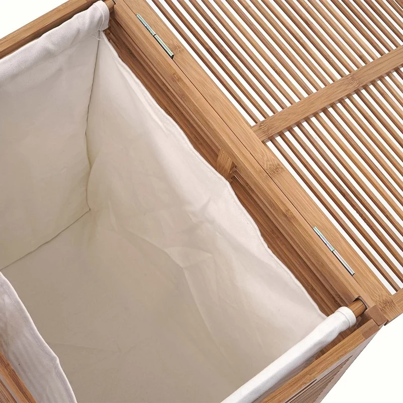 Panier à linge en bambou avec sac 61x50x35cm 105 litres SDB04028
