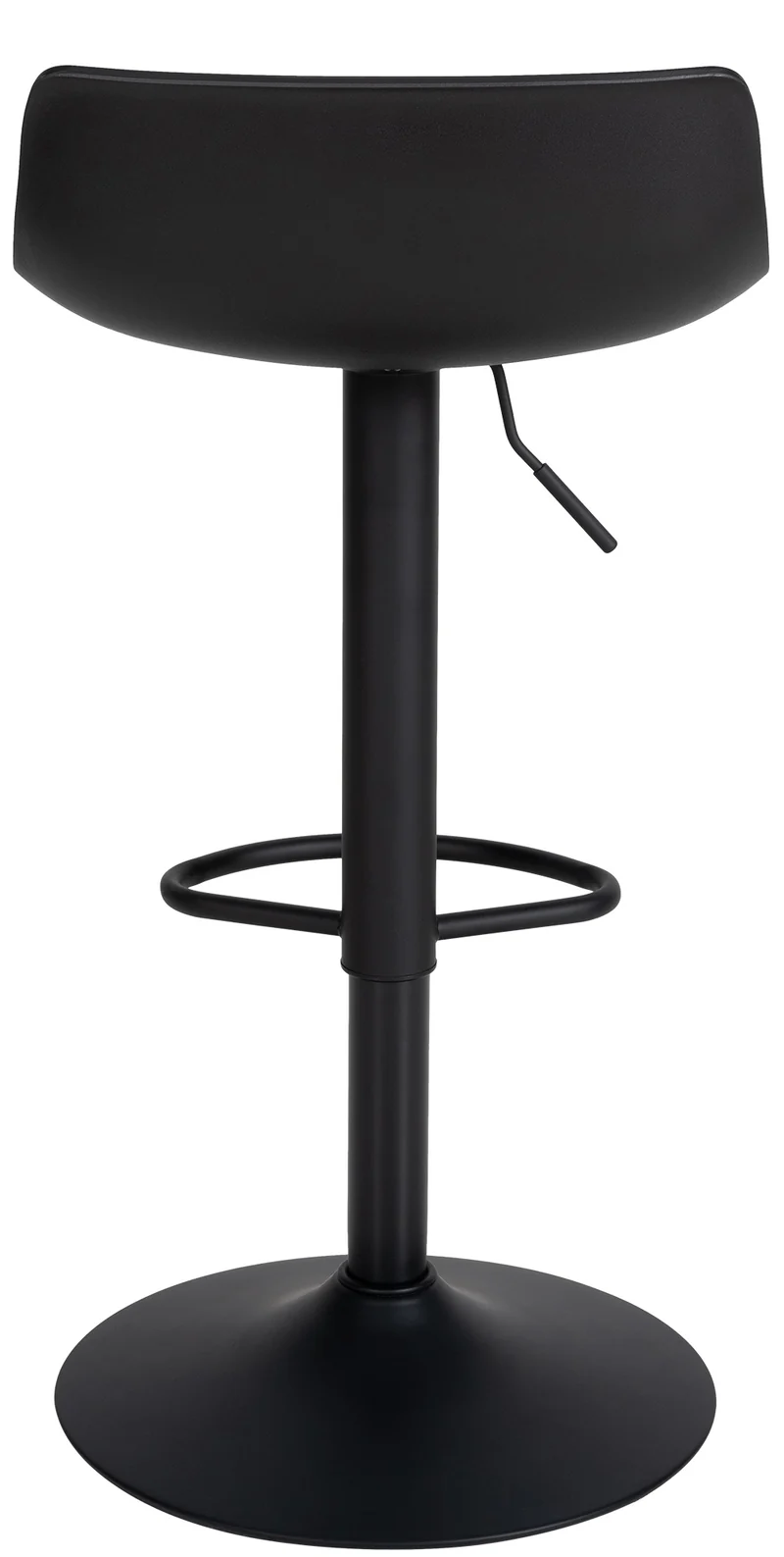 Tabouret de bar x1 avec repose-pieds hauteur réglable desing moderne en PVC noir et métal noir 10_0004536