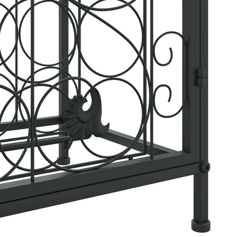 Casier range bouteilles étagère de rangement vin 33 bouteilles 45 x 36 x 100 cm fer forgé noir DEC024267