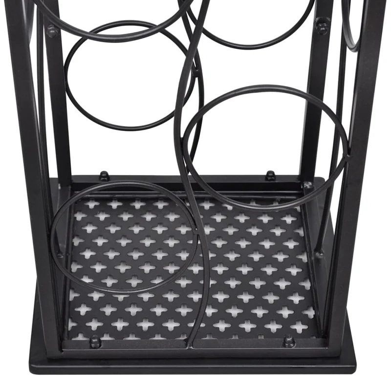Casier range bouteilles étagère de rangement vin pour 8 bouteilles métal noir DEC024346