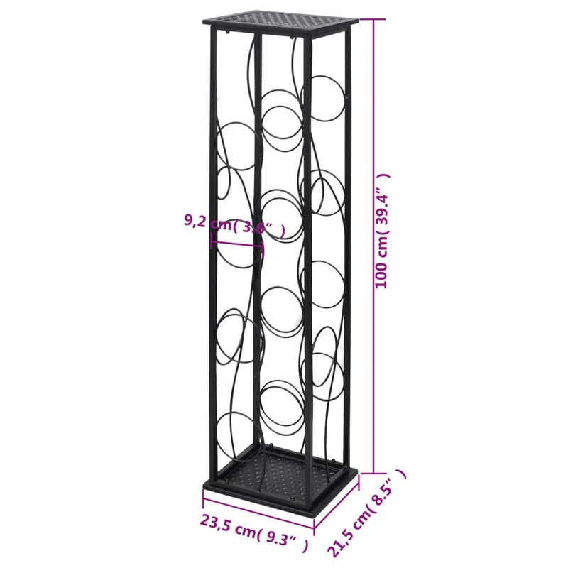 Casier range bouteilles étagère de rangement vin pour 8 bouteilles métal noir DEC024346