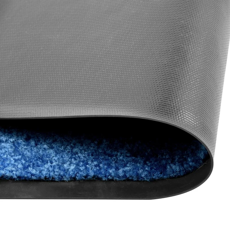 Paillasson lavable 120 x 180 cm PVC antidérapant et polyamide bleu DEC040600