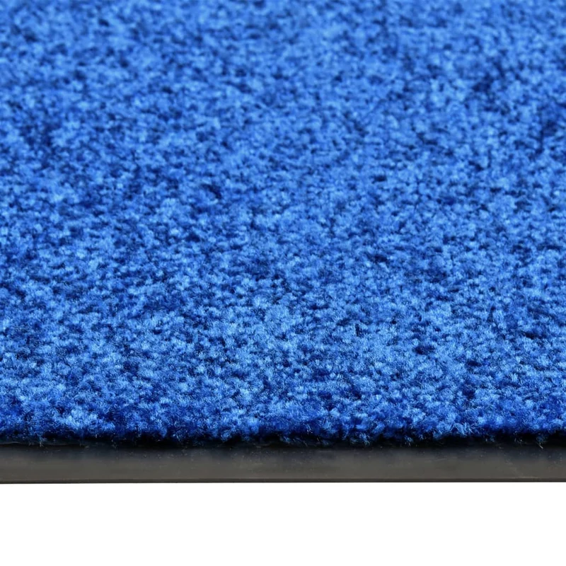 Paillasson lavable 120 x 180 cm PVC antidérapant et polyamide bleu DEC040600