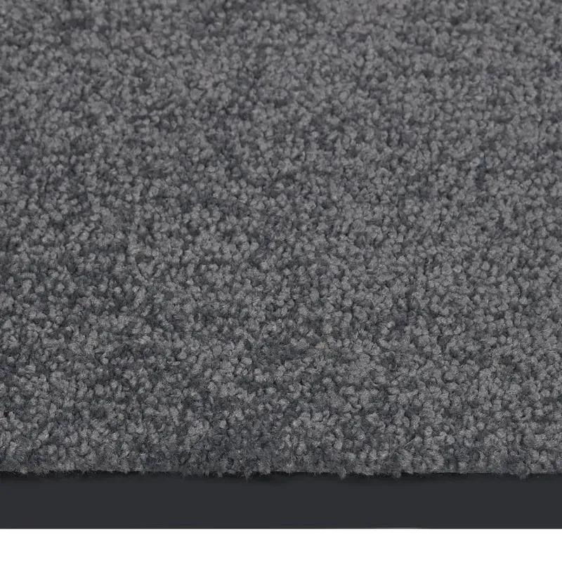 Paillasson de porte d'entrée bordure noire support en vinyle antidérapant 40 x 60 cm PP torsadé anthracite DEC040582
