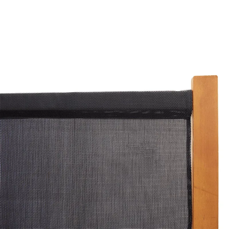 Paravent séparateur de pièce cloison 5 panneaux x noir 350 x 180 cm textilène noir et bois DEC031018