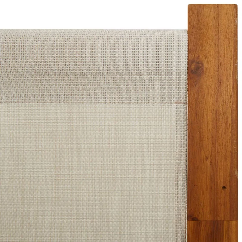 Paravent séparateur de pièce cloison 5 panneaux 350 x 180 cm textilène gris et bois DEC030971