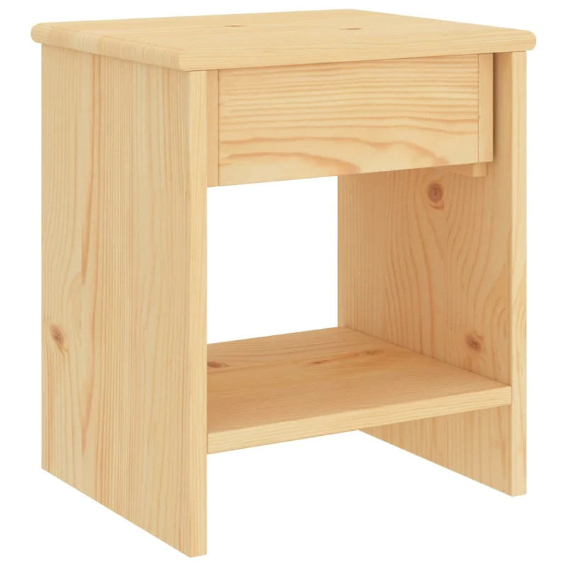 Table de chevet avec tiroir et compartiment ouvert 35 x 30 x 40 cm bois de pin DEC034339