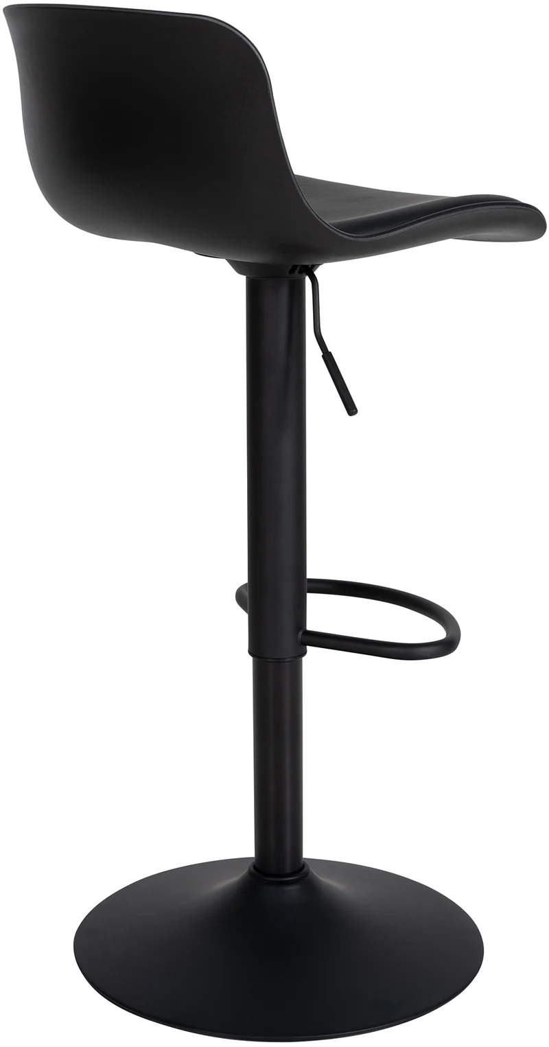 Lot de 4 tabourets de bar hauteur réglable et siège pivotant avec siège en plastique et PVC noir métal noir 10_0004493