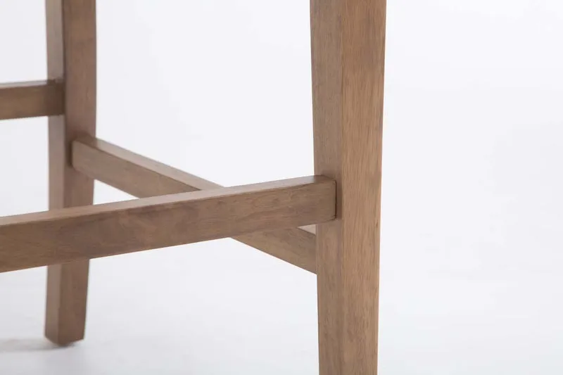 Lot de 2 tabouret de bar capitonné style baroque en tissu gris clair pieds en bois clair 10_0000790