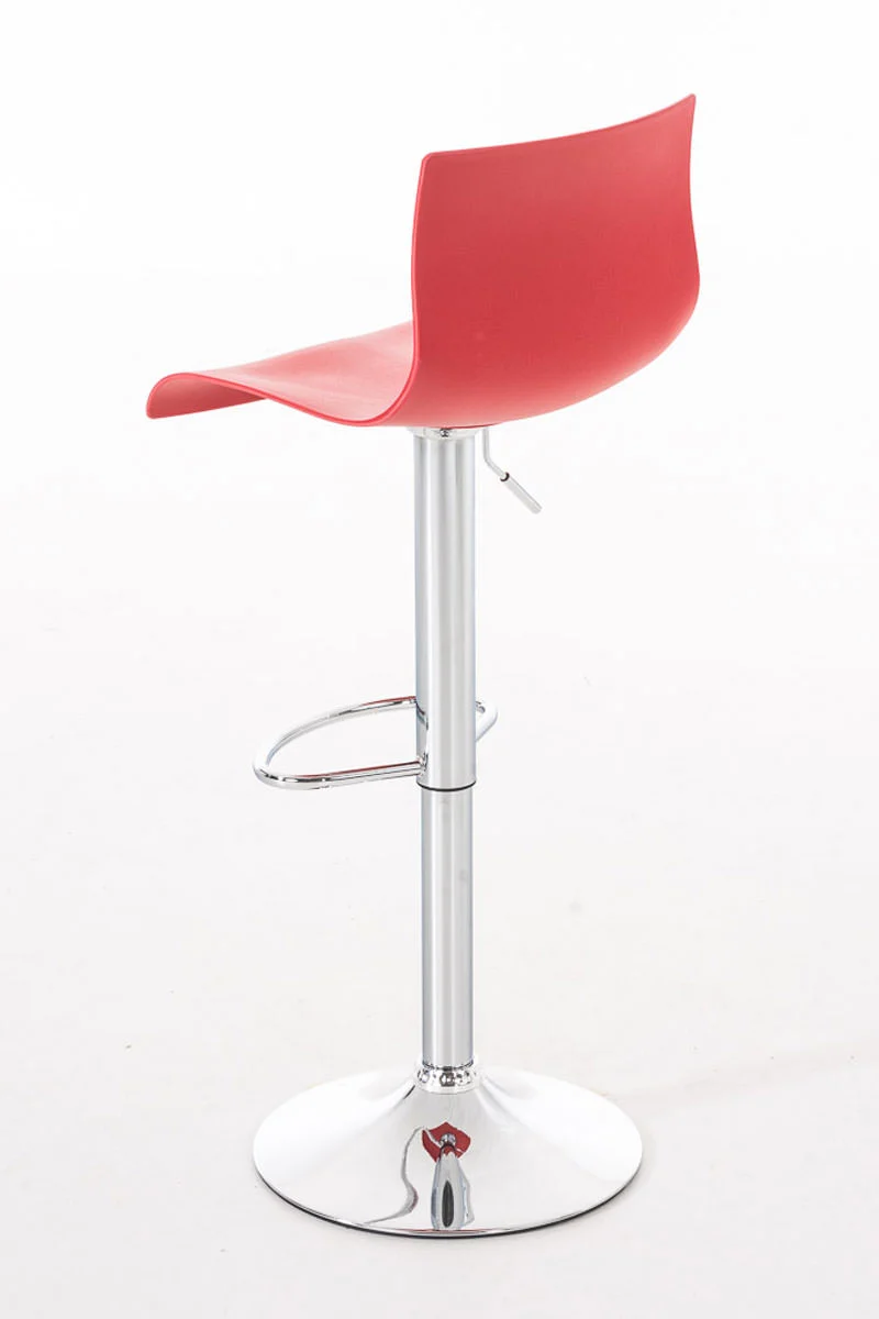 Lot de 2 tabourets de bar design classique hauteur réglable en plastique rouge et métal chromé 10_0000686