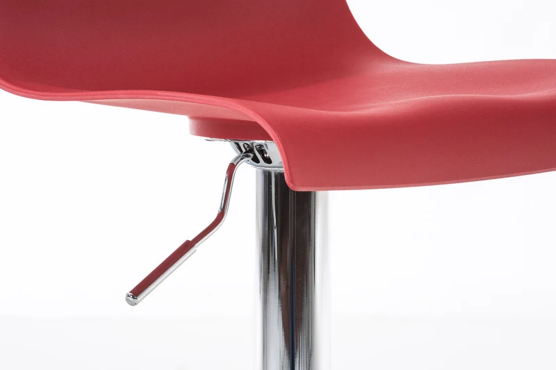 Tabouret de bar x1 avec repose-pieds design moderne plastique rouge et métal 10_0000058