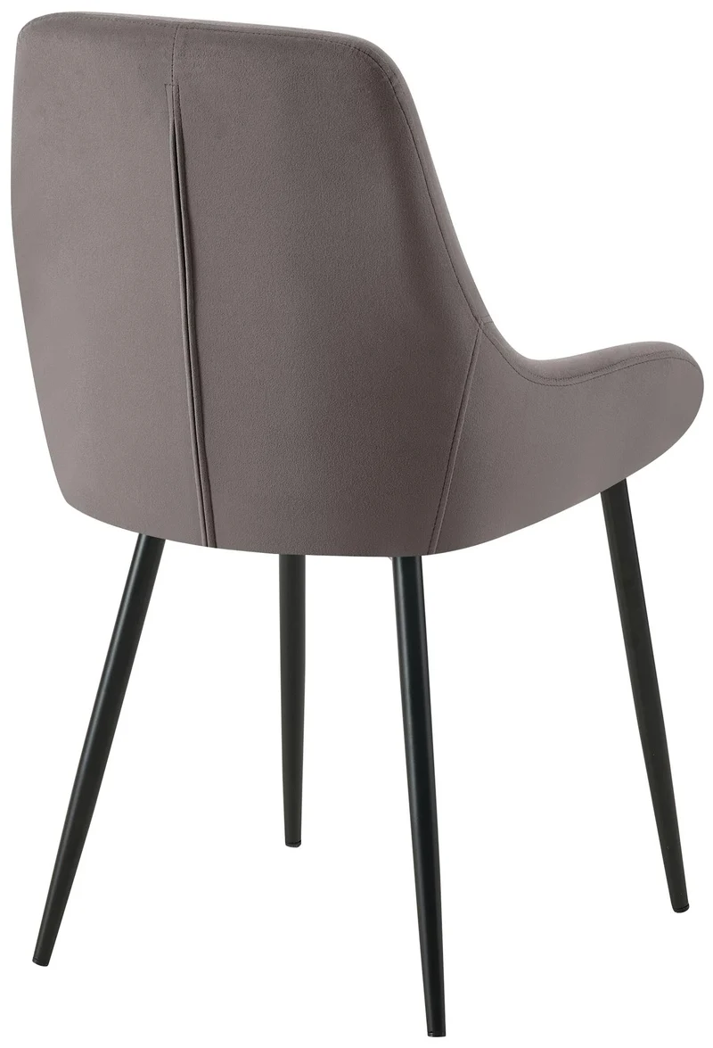 Chaise de salle à manger x1 élégance confort design moderne en velours anthracite structure métallique noir 10_0007370