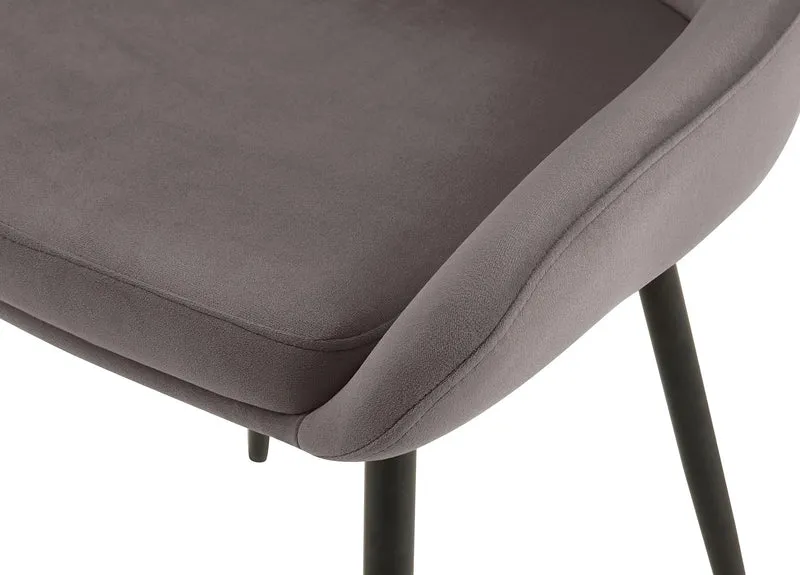 Chaise de salle à manger x1 élégance confort design moderne en velours anthracite structure métallique noir 10_0007370