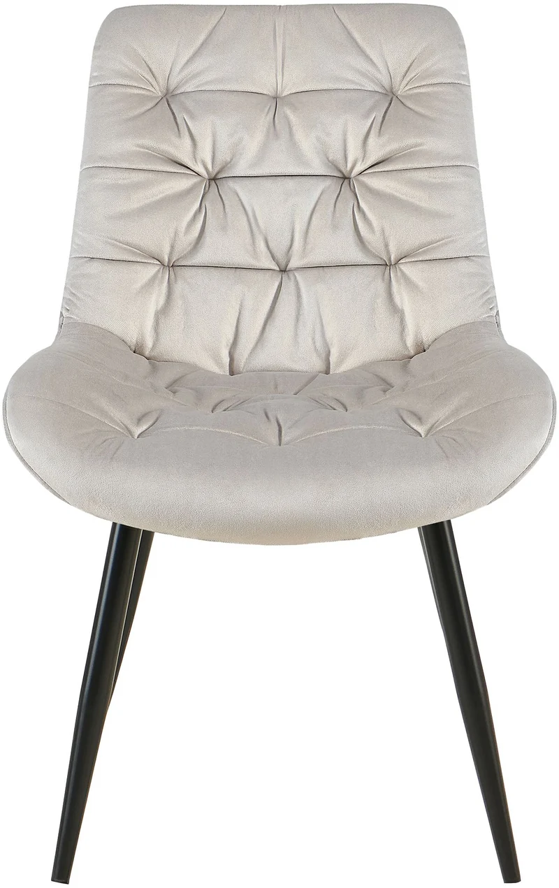 Chaise de salle à manger x1 en velours gris cadre en métal noir confort & élégance intemporelle 10_0007227