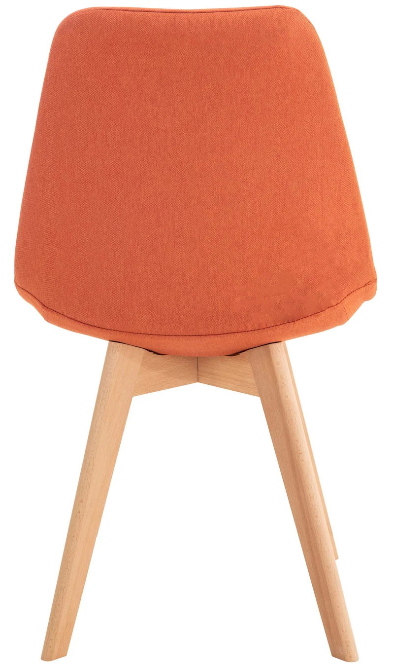 Chaise de salle à manger x1 design scandinave en tissu orange et pieds en bois clair 10_0007295