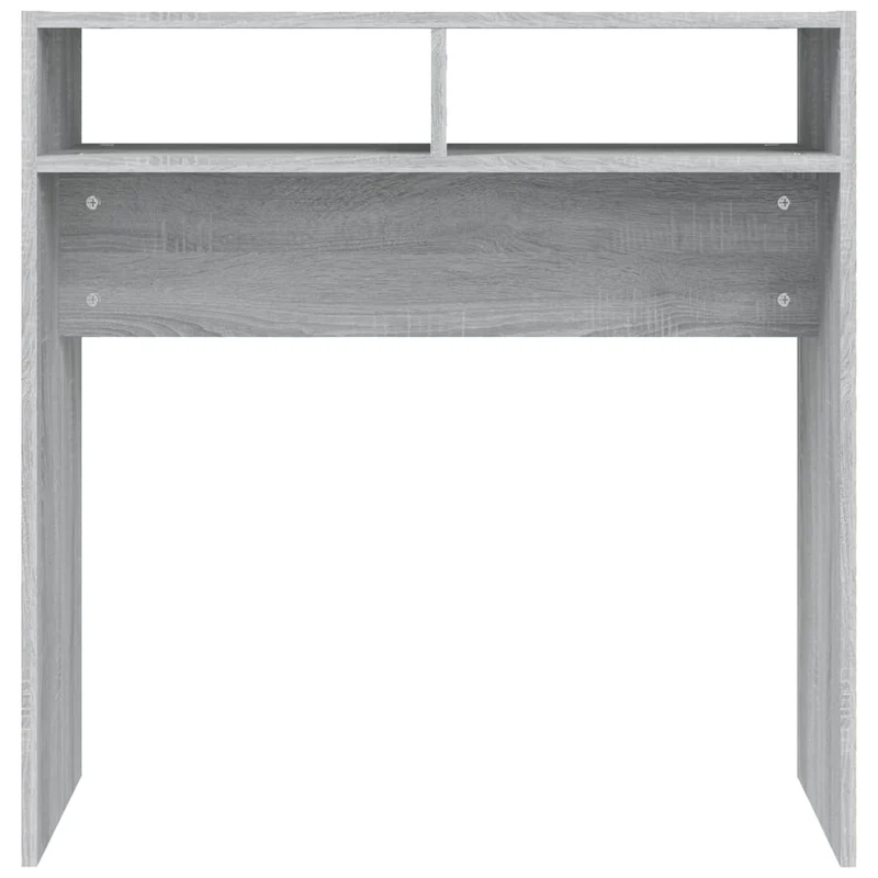 Table d'appoint console pratique avec compartiments de rangement 78 x 30 x 80 cm bois d'ingénierie gris DEC032249