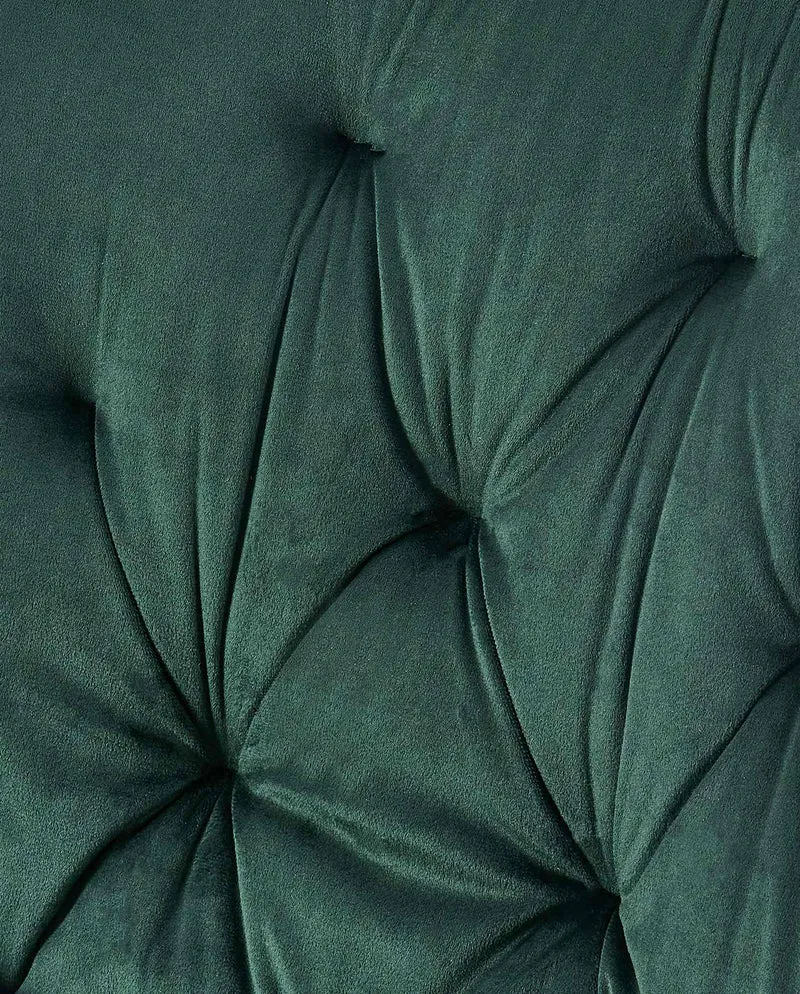 Chaise de salle à manger x1 assise et dossier capitonné en velours vert et métal noir 10_0007238