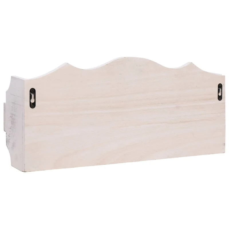 Porte-manteau mural Blanc avec 3 crochets 50x10x23 cm Bois DEC024210