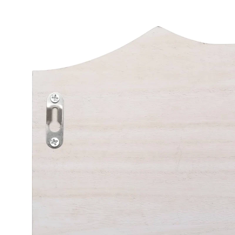 Porte-manteau mural Blanc avec 3 crochets 50x10x23 cm Bois DEC024210